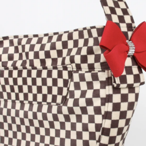 Windsor Check Cuddle Dog Carrier with Nouveau Bow in red